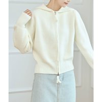 Lace Ladies/レースレディース Lace Ladies ソリッドカラー ダブルジップ フーデット ニット カーディガン/507981551