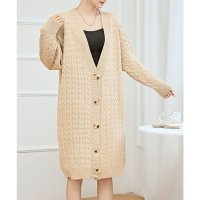 Lace Ladies/レースレディース Lace Ladies ケーブル柄 オーバー ニット ガウン カーディガン/507981556