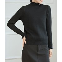 Lace Ladies/レースレディース Lace Ladies 裏フリース ビジュー ボタン フリル ニット プルオーバー/507981557