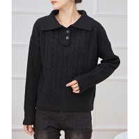 Lace Ladies/レースレディース Lace Ladies ケーブル柄 襟付き 長袖 ニット プルオーバー/507981560