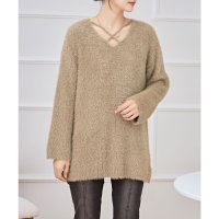 Lace Ladies/レースレディース Lace Ladies クロス Vネック シャギー ニット プルオーバー/507981562