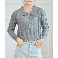 Lace Ladies/レースレディース Lace Ladies ダブルジップ ケーブル柄 コンパクト ニット カーディガン/507981566