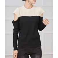 Lace Ladies/レースレディース Lace Ladies バイカラー モックネック カットアウト ニット プルオーバー/507981567