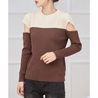 Lace Ladies/レースレディース Lace Ladies バイカラー モックネック カットアウト ニット プルオーバー/507981567