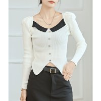 Lace Ladies/レースレディース Lace Ladies スクエアネック 襟付き リブ ニット プルオーバー/507981570
