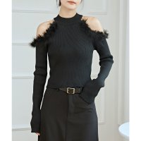Lace Ladies/レースレディース Lace Ladies プチハイネック ファー カットアウト ニット プルオーバー/507981571