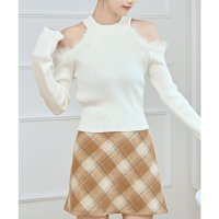 Lace Ladies/レースレディース Lace Ladies プチハイネック ファー カットアウト ニット プルオーバー/507981571