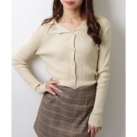 Lace Ladies/レースレディース Lace Ladies Vネック テーラードカラー リブニット セーター トップス/507981590