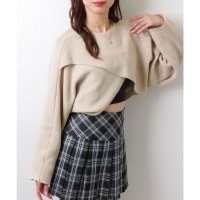 Lace Ladies/レースレディース Lace Ladies クルーネック バットウィングスリーブ クロスニット クロップ丈 トップス セーター/507981592