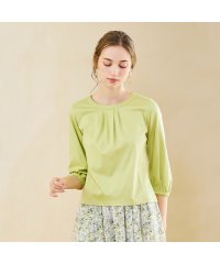 Liliane Burty ECLAT/【S・Mサイズ】衿タックプルオーバーTシャツ/507982173