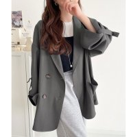 Classical Elf/クラシカルエルフ Classical Elf 綺麗な落ち感。オーバーサイズ袖ロールアップドレープダブルジャケット/507983009
