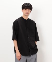 COMME CA ISM MENS/【セットアップ対応】ウールライク 五分袖 バンドカラーシャツ/507929123