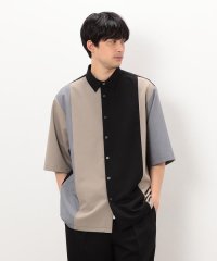 COMME CA ISM MENS/ウールライク 五分袖 ショートポイント コンビシャツ/507929124