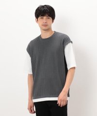 COMME CA ISM MENS/ケーブル柄 ベスト フェイクレイヤードＴシャツ/507929125