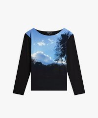 agnes b. FEMME/フォトプリント コットン 長袖 Tシャツ "Ciel Bleu"/507969023
