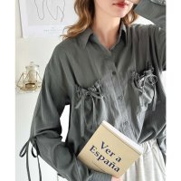 Classical Elf/クラシカルエルフ Classical Elf 大人の甘さ薫る上品シャツ。衿2wayポケットリボンシャツ（長袖）/507983008