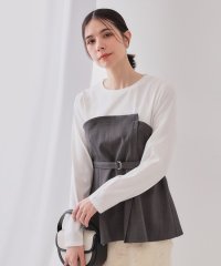 OPAQUE.CLIP/オペーク ドット クリップ OPAQUE.CLIP ベルト付ビスチェドッキングカットソー【洗濯機洗い可】/507983771