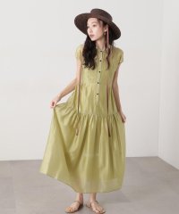 N Natural Beauty Basic/バンドカラーシアーワンピース/507984008