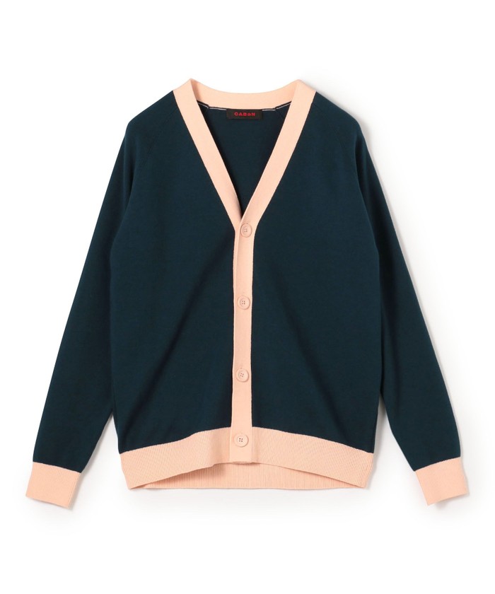 CABaN コットンカシミヤ バイカラーVネックカーディガン CABaN コットンカシミヤ バイカラーVネックカーディガン