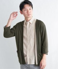 ikka/7分袖バイカラーボタンレスカーディガン/507729978