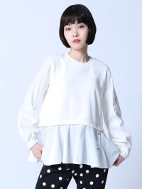 LASUD/ラシュッド LASUD サイドボタンフレアヘムカットソー/507987593