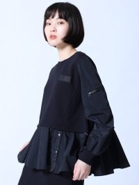 LASUD/ラシュッド LASUD サイドボタンフレアヘムカットソー/507987593