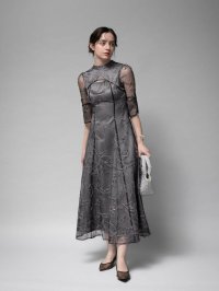 petirobe/プチローブ petirobe カットアウトフラワー刺繍ドレス/507987628