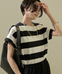 サロン　アダム　エ　ロペ/【WEB限定】フレンチスリーブポンチTシャツ［ワイドボーダー/無地］/507987855