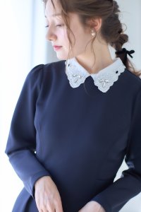 tocco closet/トッコクローゼット tocco closet 2WAYビジュー×レース襟付きダンボールワンピース/507988352