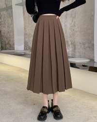 Lily of Valley/リリーオブバリー Lily of Valley フロント ワイドプリーツ スカート ボトムス ウエストゴム きれいめ カジュアル 上品/507988733