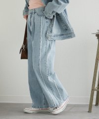 NICE CLAUP/OLIVE des OLIVE OUTLET/【脚長美シルエット】脇切替フリンジパンツ/507989708