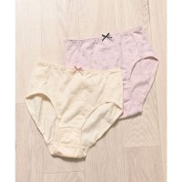 Honeys/ハニーズ Honeys ゆったりショーツ（2枚組） ショーツ 下着 アンダーウェア 抗菌 抗菌防臭 防臭 2枚組 綿混 ボーダー柄 水玉柄 ドット柄 レディース/507990243