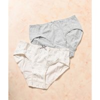 Honeys/ハニーズ Honeys スタンダードショーツ（2枚組） ショーツ 下着 アンダーウェア 抗菌 抗菌防臭 防臭 2枚組 綿混 ボーダー柄 水玉柄 ドット柄 レディ/507990244