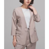 Honeys/ハニーズ Honeys 8分袖カラーレスジャケット アウター カラーレスジャケット カラーレス セットアップ 8分袖 再生ポリエステル イージーケア レディース/507990245