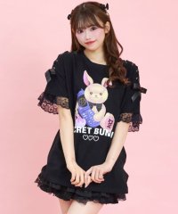 Secret Honey/シークレットハニー Secret Honey 肩レースアップうさぎプリントTシャツ/507990486