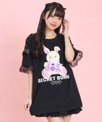 Secret Honey/シークレットハニー Secret Honey 肩レースアップうさぎプリントTシャツ/507990486