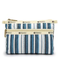 LeSportsac/COSMETIC CLUTCHティールグリーンストライプ/507957579