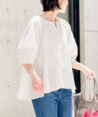 NOLLEY’S/サッカードット5分袖タックブラウス/507987863