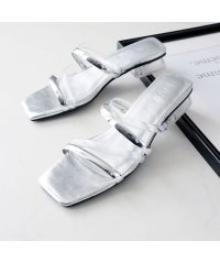 VIVIAN/ヴィヴィアン VIVIAN スクエアトゥメニー華奢ストラップクリアヒールサンダル/507990236