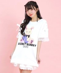 Secret Honey/シークレットハニー Secret Honey 肩レースアップうさぎプリントTシャツ/507990486