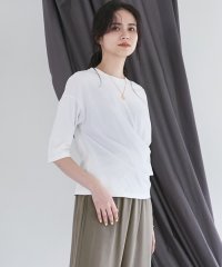 NIJYUSANKU（LARGE SIZE）/【SLOW/一部店舗限定】MVSコットン カシュクール 5分丈 Tシャツ/507990876