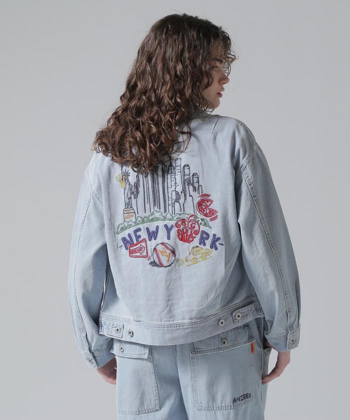 国内発送【AVIREX】×UNIVERSAL OVERALL DENIM WORK JACKET AVIREX×UNIVERSAL OVERALL》DENIM WORK JACKET/アヴィレックス