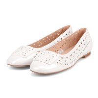 MODELLO WOMEN/モデロ MODELLO 涼しげなカットワークのバックル付きスクエアバレエシューズ DML3101/507992227