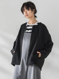 MAYSON GREY/メイソングレイ MAYSON GREY ダンボール×ニットノーカラーブルゾン≪手洗い可能≫/507992481