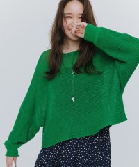 JIYU-KU(LARGE SIZE)/【SHIHOさん着用・洗える】リネンミドルゲージドルマンスリーブ ニット/507992518