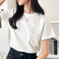 GeeRA/ジーラ GeeRA 綿100％ハート＆宇宙ワンポイント刺繍半袖Ｔシャツ/507993115