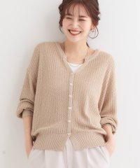 SHOO・LA・RUE/【洗える】ざっくり編みが大人かわいい キーネックカーディガン/507993249
