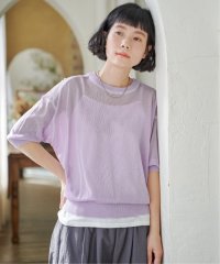 LBC/シアー配色ステッチプルオーバー/507810366