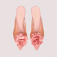 PRETTY BALLERINAS/プリティ・バレリーナ Pretty Ballerinas ELLA suede－mesh flower mules / エラ スエード メッシュ フラワー ミュ/507866268