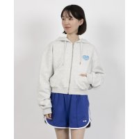 NERDY/ノルディ NERDY W'S SOUFFLE CROPPED HOODIE ZIP－UP 　ソフレクロップドフーディージップアップ（メランジホワイト）/507881440